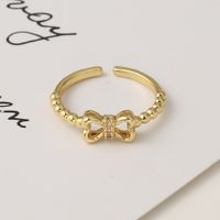Fashion Flower Bow Knot Copper Inlaid Zircon Rings Wholesale main image 5