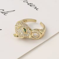 Fashion Lucky Eye Leopard Copper Inlaid Zircon Rings Wholesale main image 5