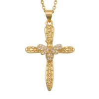 Fashion Butterfly Bee Cross Copper Inlaid Zircon Necklace Wholesale main image 6