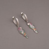 Fashion Geometric Parrot Copper Inlaid Zircon Earrings Wholesale main image 1