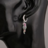 Fashion Geometric Parrot Copper Inlaid Zircon Earrings Wholesale main image 6