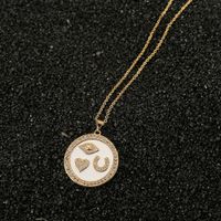 Fashion Eye Heart-shape Copper Inlaid Zircon Necklace Wholesale main image 5