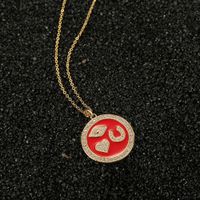 Fashion Eye Heart-shape Copper Inlaid Zircon Necklace Wholesale main image 4