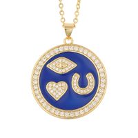 Fashion Eye Heart-shape Copper Inlaid Zircon Necklace Wholesale main image 3
