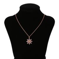 Fashion Sun Flower Copper Inlaid Zircon Necklace Wholesale main image 6