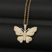Fashion Butterfly Copper Inlaid Zircon Necklace Wholesale main image 5