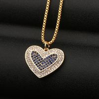 Fashion Heart-shape Copper Inlaid Zircon Necklace Wholesale main image 3