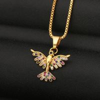 Fashion Eagle Copper Inlaid Zircon Necklace Wholesale main image 4