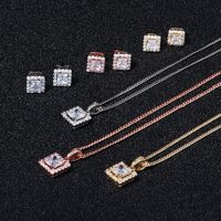 Retro Fashion New Style Square Zircon Simple Necklace main image 1