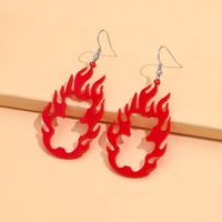 Retro Creative Acrylic Hollow Flame Earrings main image 4