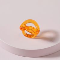 Fashion Transparent Acrylic Resin Heart-shape Rings Wholesale main image 3