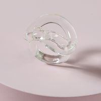Fashion Transparent Acrylic Resin Heart-shape Rings Wholesale main image 4