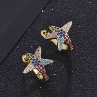 Fashion Crown Copper Inlaid Zircon Earrings Wholesale main image 5