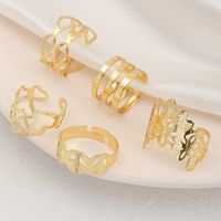 Fashion Geometric Gold Hollow Alloy Rings Set Wholesale main image 4