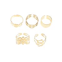 Fashion Geometric Gold Hollow Alloy Rings Set Wholesale main image 6