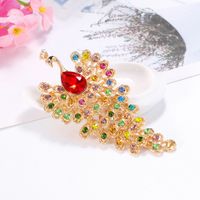 Fashion Peacock Color Rhinestone Glass Brooch main image 4