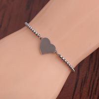 Fashion Double Hole Peach Heart  Stainless Steel Bracelet main image 1