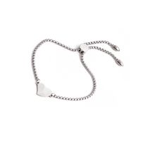 Fashion Double Hole Peach Heart  Stainless Steel Bracelet main image 6