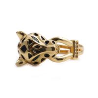 Fashion Leopard Head Copper Inlaid Zircon Rings Wholesale main image 3