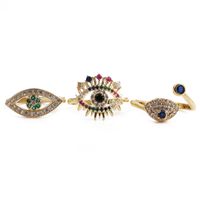 Fashion Devil's Eye Copper Inlaid Zircon Rings Wholesale main image 2