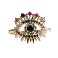 Fashion Devil's Eye Copper Inlaid Zircon Rings Wholesale main image 3