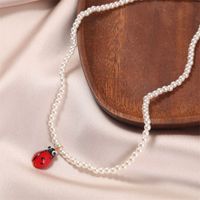 Fashion Handmade Pearl Ladybug Alloy Necklace Wholesale main image 3