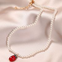 Fashion Handmade Pearl Ladybug Alloy Necklace Wholesale main image 5