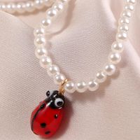 Fashion Handmade Pearl Ladybug Alloy Necklace Wholesale main image 6