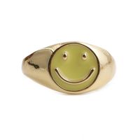 Fashion Smile Cute Copper Gold Dripping Oil Ring Wholesale main image 3