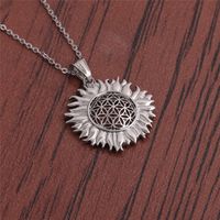 Fashion Sun Flower Titanium Steel Necklace Wholesale main image 5
