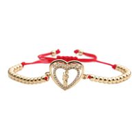 Ethnic Style Zircon Heart Shape Adjustable Bracelet main image 4