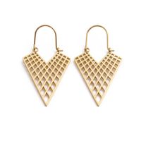 Fashion Simple Stainless Steel Hollow Mesh Earrings main image 3