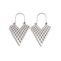 Fashion Simple Stainless Steel Hollow Mesh Earrings main image 5