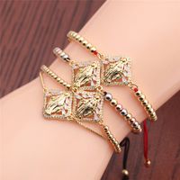 Gold Zircon Virgin Mary Portrait Adjustable Bracelet main image 1