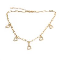 Fashion Heart-shape Copper Inlaid Zircon Necklace Wholesale main image 1