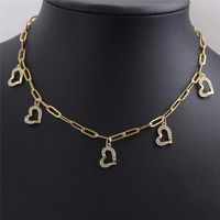 Mode Herzform Kupfer Eingelegte Zirkon Halskette Großhandel main image 4