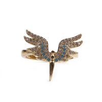 Fashion Angel Wings Copper Inlaid Zircon Rings Wholesale main image 3