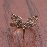 Fashion Angel Wings Copper Inlaid Zircon Rings Wholesale main image 5