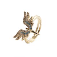 Fashion Angel Wings Copper Inlaid Zircon Rings Wholesale main image 6