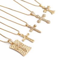 Fashion Cross Copper Inlaid Zircon Necklace Wholesale main image 1