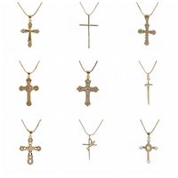 Fashion Cross Copper Inlaid Zircon Necklace Wholesale main image 5