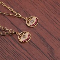 Fashion Eye Copper Inlaid Zircon Necklace Wholesale main image 1