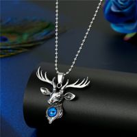 Punk Demon Eye Bull Head Alloy Necklace sku image 5