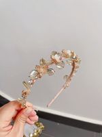 New Korean Retro Winding Transparent Rhinestone Flower Headband sku image 1