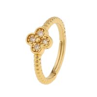 Fashion Flower Bow Knot Copper Inlaid Zircon Rings Wholesale sku image 1