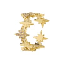 Fashion Letters Love Star Copper Inlaid Zircon Rings Wholesale sku image 1