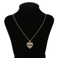 Fashion Heart-shape Copper Inlaid Zircon Necklace Wholesale sku image 1