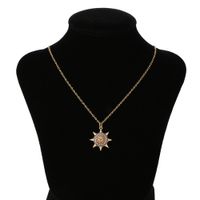 Fashion Sun Flower Copper Inlaid Zircon Necklace Wholesale sku image 1