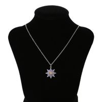 Fashion Sun Flower Copper Inlaid Zircon Necklace Wholesale sku image 2