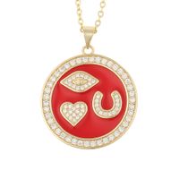 Fashion Eye Heart-shape Copper Inlaid Zircon Necklace Wholesale sku image 1